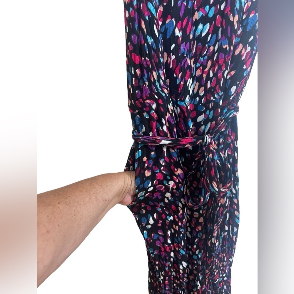 Roaman’s colorful crepe  jumper. Size 18W GUC - Picture 5 of 12